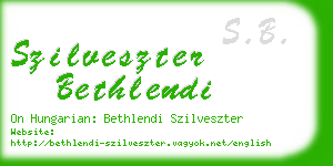 szilveszter bethlendi business card